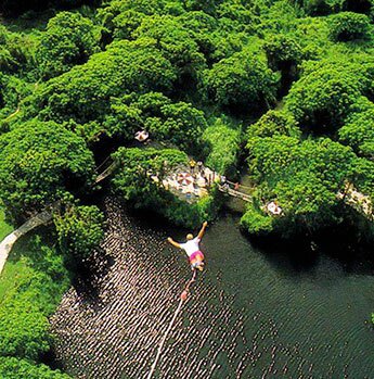 Arial photo of bungy jumper in Phuket
